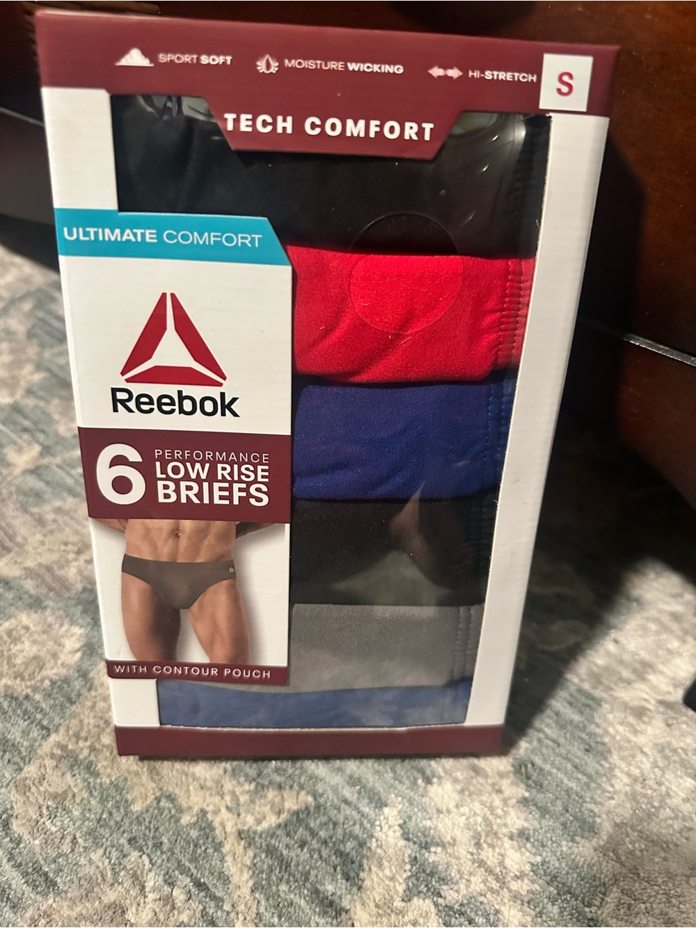 Reebok Men’s Low Rise Briefs — Red, Blue, Black, Gray